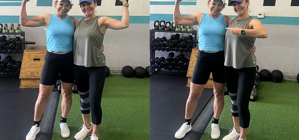 Believe in the Power of Possibility: My Story of Resilience, image of Lita showing off her muscles at her age.